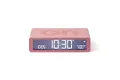 Lexon Flip Classic Digitaler Wecker mit umkehrbaren EIN/Aus-Seiten, wiederaufladbare Nachttischuhr mit LCD-Display, Berührungssensor für Schlummer- und Lichtfunktion - Rosa