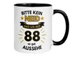 Momentals Tasse Geburtstag Geschenk Mann 88 – „Bitte kein Neid“ – Geburtstagsgeschenk, Gratis Versand · Links-&Rechtshänder · Spülmaschinenfest