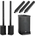 McGrey E-208LA Aktiv Line Array Säulenanlage Stereo Set - Linienstrahler-PA im 2er Set - je 100 Watt (RMS) - 8" Subwoofer - 2,5" Breitbandlautsprecher - USB/SD/Bluetooth Media-Player - Schwarz