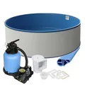 Rund Pool 500 x 150 cm | STARTER SET | Poolfolie blau  0,8 mm | Sandfilteranlage