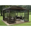 Sojag Pavillon Castel 12x14, bronze, 362 x 427 x 296 cm (L x B x H), Aluminium