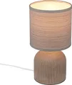 Briloner Ino Tischlampe, Stoffschirm, Kabelschalter, Keramikfuß, Braun, Ø15 x 28 cm