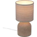 Briloner Ino Tischlampe, Stoffschirm, Kabelschalter, Keramikfuß, Braun, Ø15 X 28 Cm