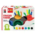 Marabu KiDS Fingerfarben-Set mit 6 leuchtenden Farben à 35 ml