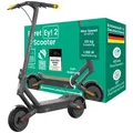 EGRET E-Scooter mit Straßenzulassung (ABE), 45 km Reichweite, 10" Luftreifen, 2x Federung, Blinker, 1.188 W Motor, 120 kg Traglast, App – Ey! 2 - Grau