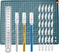 3 Stück Cutter für DIY Art Work Cutting, Skalpell mit 30 Ersatzklingen, B