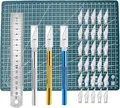 3 Stück Cutter für DIY Art Work Cutting, Skalpell mit 30 Ersatzklingen, B