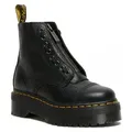 DR. MARTENS Sinclair Gemilltes Nappaleder Plateaustiefel Schnürboots Plateauboots, Chunky Boot mit Front-Reißverschluss schwarz 38 EU