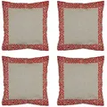 4er Set Kissenbezug Handgefertigt Frisia Rot 40x40cm - Boho Deko