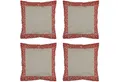 Marrakesch Orient & Mediterran Interior Zierkissen 4er Set Kissenbezug Handgefertigt Frisia Rot 40x40cm, Boho Deko, (4 St)