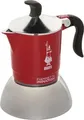 Bialetti Fiammetta Induction, Mokka-Kanne, 0,1 l, Rot, Edelstahl, Aluminium, Stahl, 2 Tassen, Polyamid
