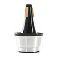 Monzani MZMU-03 Cup Mute Trompetendämpfer für Trompete und Kornett, Verstellbar, Smooth Sound, Abnehmbarer Becher, Kratzschutz, Gute Intonation, Silber Glänzend