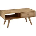 Mid.you Couchtisch, Natur, Holz, Mangoholz, massiv, 1 Schublade(n) Schubladen, rechteckig, konisch, 45x40x90 cm, Stauraum, offenes Fach, Wohnzimmer, Wohnzimmertische, Couchtische, Couchtische mit Stauraum