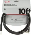 Fender Professional Series Gitarrenkabel, Langlebiges Instrumentenkabel mit Premium Klangqualität, geeignet für Bühne und Studio, 3m, Gerade/Winkel, Schwarz