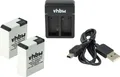vhbw Ladezubehör-Set kompatibel mit GoPro Hero 3 White Edition Action-Cam - 1x Ladegerät, 1x Ladekabel, 2x Akku