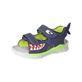 RICOSTA Jungen Sandalen Shark,Kinderschuhe,WMS:Mittel,waschbar,Outdoorsandalen,Halbschuhe,Klettverschluss,Nautic/Ozean (170),29 EU