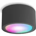 SSC-LUXon CELI-X Aufbauspot flach inkl. LED Leuchtmittel kompatibel mit Alexa, Siri & Google - Deckenspot mit Smart LED RGB+W GX53 - Grau