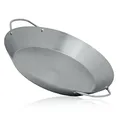 Mahlzeit traditionelle Paella Pfanne für 6 Personen | Ø 35 cm | Edelstahl Pfanne mit Griffen | Paellapfanne für Gasherd, Elektroherd, Grill und Induktion | Reis Pfanne, Edelstahlpfanne
