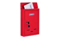 relaxdays Briefkasten mit Namensschild, rot