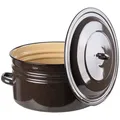 Emaille Topf 25L Kochtopf Universaltopf Suppentopf Induktion Fleischtopf Gastro braun