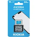 microSDXC 64GB EXCERIA Ultra-High-Speed UHS-I CLASS10 KIOXIA Full-HD-Videoaufnahme mit speziellem SD-Adapter