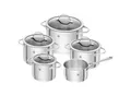 Zwilling Kochtopfset Essence, Metall, 5-teilig, 16 cm,20 cm,16 cm, 2 L,3.5 L,6 L,3 L, Messskala, backofengeeignet, hitzebeständige Griffe, Griffe werden nicht heiß, Sandwichboden, Kochen, Töpfe, Topfsets