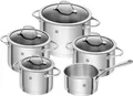 ZWILLING Essence Kochtopf-Set 5-teilig, mit Deckel, Induktionsgeeignet, Unbeschichtet, Edelstahl, Silber