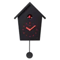 Cuco Clock Kuckucksuhr REIHENHAUS mit Pendeluhr Wanduhr, Moderne Schwarzwalduhr, 28,3 × 22,8 × 10,4cm, Pendeluhr mit Nachtruhefunktion, Vogelgezwitscher, Vogelstimme