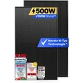 Solakon® Solarpanel 500W Bifazial Glas-Glas N-Type – Solarmodul Full Black 40V für Balkonkraftwerk / Photovoltaikanlage (1 Stück)