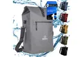 Bronea Fahrradtasche 3-in-1 Wasserdicht - 28L - GREY- Kombi Rucksack & Umhängetasche (Schnellmontage an Gepäckträger, Integrierte Laptoptasche), PVC-frei - Reflektierende Elemente - Gepolsterte Rückwand