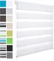 WOLTU Doppelrollo Klemmfix ohne Bohren Weiß 100x120cm (BxH) verdunkelnd Rollos