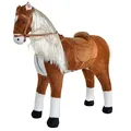 XXL Plüschpferd 105cm - ELSA, das riesige Reitpferd für Kinder, tolles Stehpferd zum Draufsitzen inkl. Kleiner Bürste, 100kg Tragkraft - EIN Kindertraum für Mädchen! Farbe: braun/Blonde Mähne