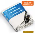 NEMAXX® Abdeckplane wasserdicht 500x700 cm – PVC Gewebeplane 650 g/m², UV-beständig, winterfest, mit Ösen – für Holz, Garten, Dach & Bau – Weiß