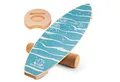 Body & Mind Balanceboard Surf Balance Board – Holz Wackelbrett mit Korkrolle + Ständer & E‑Book, Trainiert Gleichgewicht & Koordination