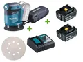 Makita DBO180Z Akku-Exzenterschleifer 18V DBO180 mit 2 Akkus 5Ah und Ladegerät
