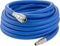 Poppstar Druckluftschlauch 10 m (Hybrid PVC mit Gewebe, Innendurchmesser 9,2mm mit Schnellkupplung & Kupplungsstecker) bis 20 bar, blau