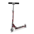 micro Sprite LED Kinder Kinderscooter | Cityroller mit LED-Rollen | klappbar und Lenker höhenverstellbar | ab 5 J. | Tretroller in 6 Farben erhältlich (Autumn red), 64 x 11 x 22 cm