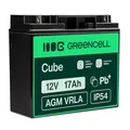 Green Cell® AGM 12V 17Ah Akku Vlies Batterie VRLA Blei Batterie Bleiakku Ersatzakku Versorgungsbatterie Zyklenfest Wartungsfrei Roller Scooter Rasentraktor Rasenmäher Elektroauto E-Bike Aufsitzmäher