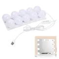 Jinlaili 10 LED Spiegelleuchte mit 3 Farbe, Hollywood-Stil Dimmbar Schminklicht, Schminktisch Leuchte, Makeup Lampe, Make Up Licht, Schminkleuchte, Spiegellampe für Kosmetikspiegel, Badzimmer Spiegel