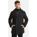 Indicode Wollmantel Herren INLunil Winter Mantel Herrenmantel Herren Mantel mit Stepp-Optik, Winterjacke,Übergangsjacke blau S (46)