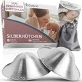 Calena 2 Stück Silberhütchen Stillen aus 999er Silber – Medizinprodukt – Hochwertige Silber Stillhütchen, antibakteriell, Unterstützt natürliche Regeneration der Brustwarze Nipple Shield breastfeeding