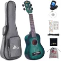 Ukulele 21 Zoll Sopran Set Kinder Erwachsene Farbdesign Tasche Stimmgerät Saiten