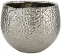 Übertopf Lajos Steingut  H.14 cm Ø.17 cm silber mittel