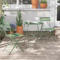 Grand patio Bistro Set 3 Stück Premium Stahl Klappbar Grün