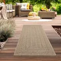 In- und Outdoorteppich im modernen Jute-Look beige/braun Größe - 60 x 180 cm