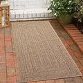 CARPETIA Robuster In- und Outdoor Teppich Teppich Läufermodern Jute Look wetterfest Balkon Terrasse Esszimmer 60x180 cm