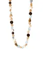 Purelei Sunrise Kette – Edelsteinkette mit Aquamarin, Citrin, Amazonit & Sonnenstein – Edelstahl 18K vergoldet – Damen Halskette 40–45 cm – Farbenfroher Schmuck mit Natursteinen (Silver)