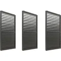 BERLINLODGE 3er-Set Aluminium Schiebetür Für Pergola HxB 206x272cm Anthrazit Terrassenüberdachung Lamellenpaneel Modul