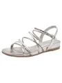 Tamaris Damen Sandalette flach, metallic, 37 EU