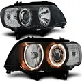 Scheinwerfer Angel Eyes passend für BMW X5 E53 Bj. 99-03 Schwarz